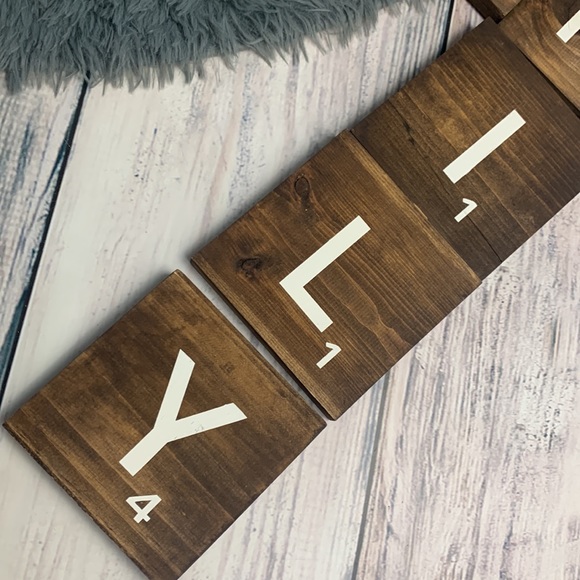 Wood Family Scrabble Pieces Wall Decor - Picture 4 of 6